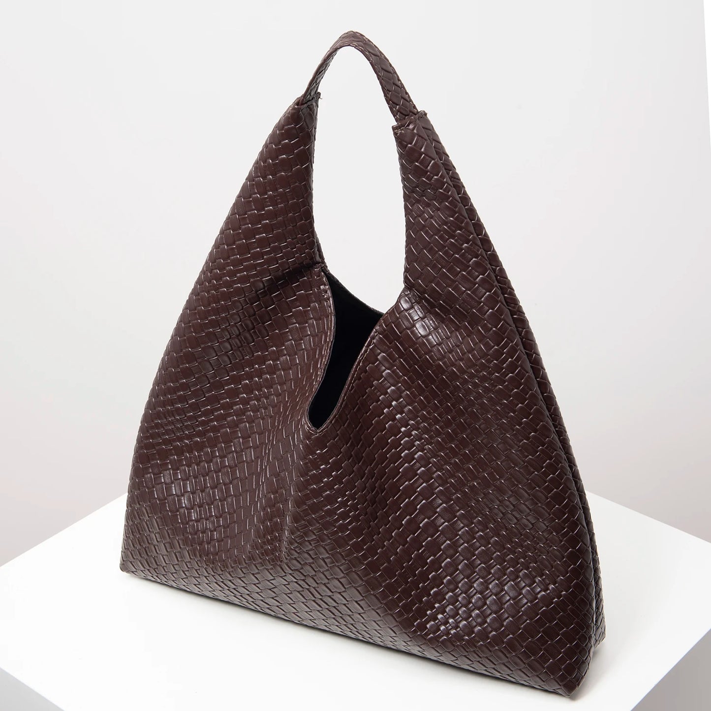 Chic Woven Leather Tote Bag – Soft Slouchy Shoulder Handbag for Women